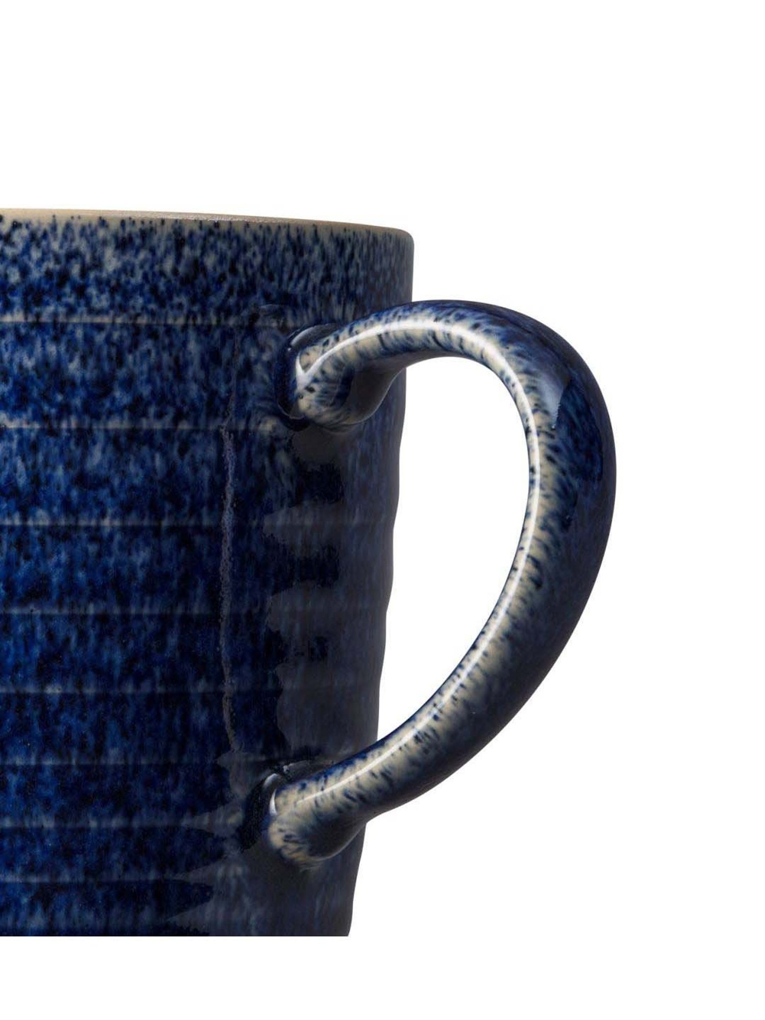 DENBY Studio Blue Cobalt Ridged Stoneware Mug (400 ml) - Set of 1