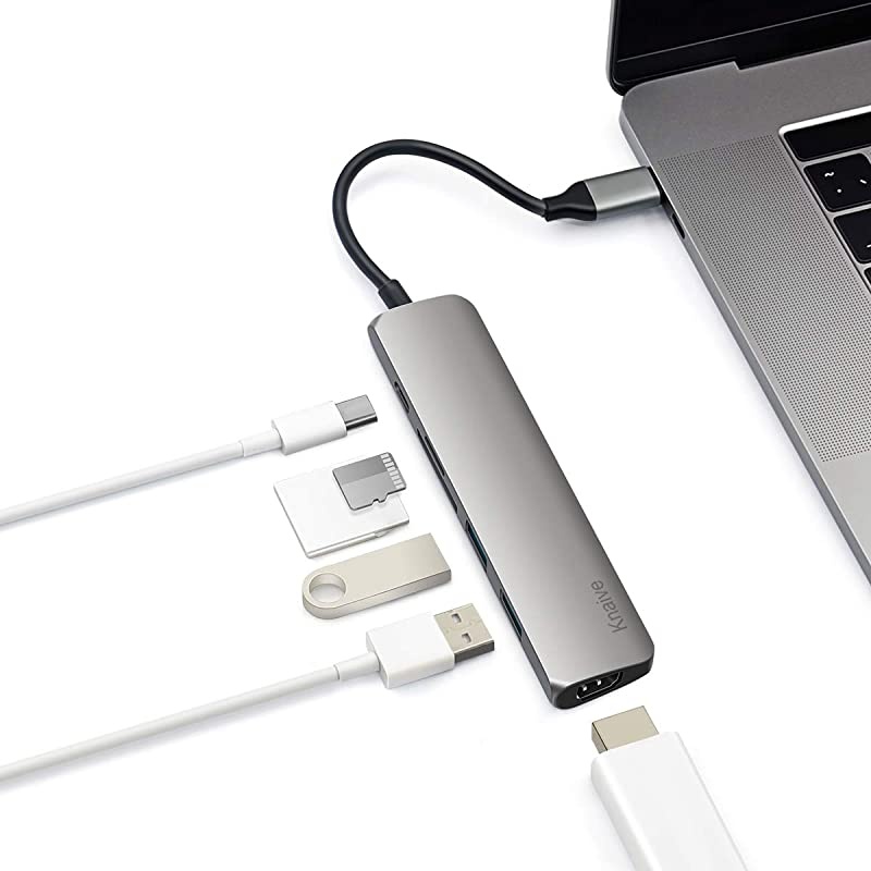 USB C Hub Adapter 6 in 1 USB C Combo Dongle 4K HDMIPD 20USB 30SDTF Card Reader Compatible with MacBook Pro Air and More USBC Device