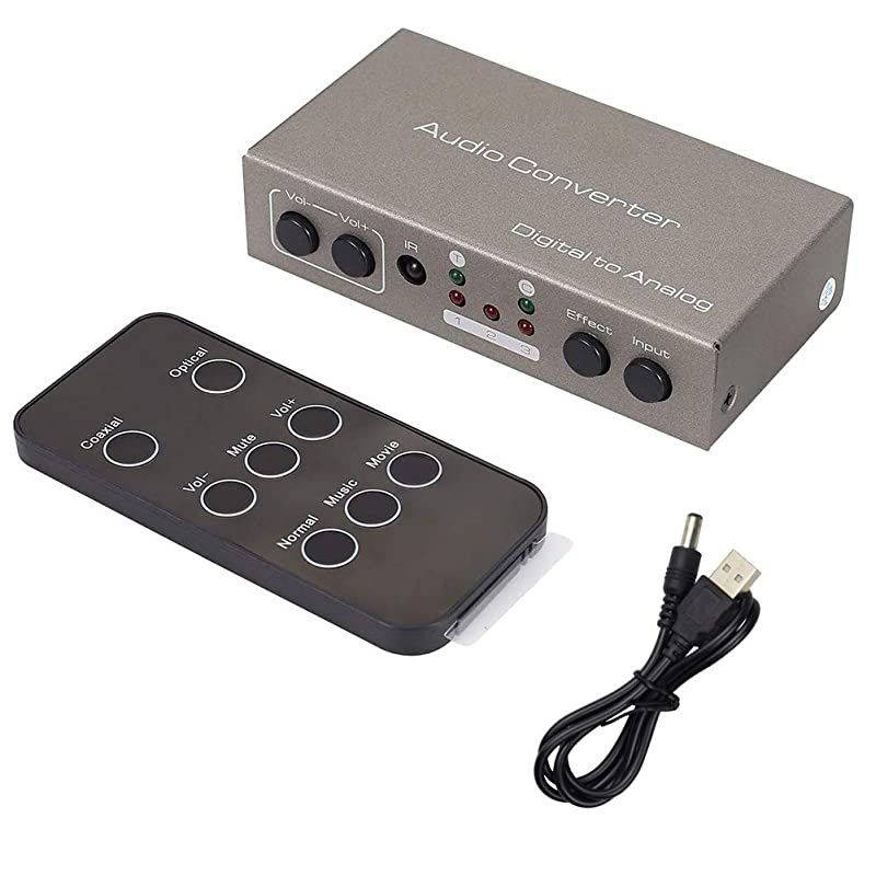 DigitalAnalog Audio Converter with Remote Volume Adjustment Toslink SPDIF Optical or Coaxial to Stereo RL and 35mm Jack Multiple Music ModesSupport Dual Output Ports Simultaneously