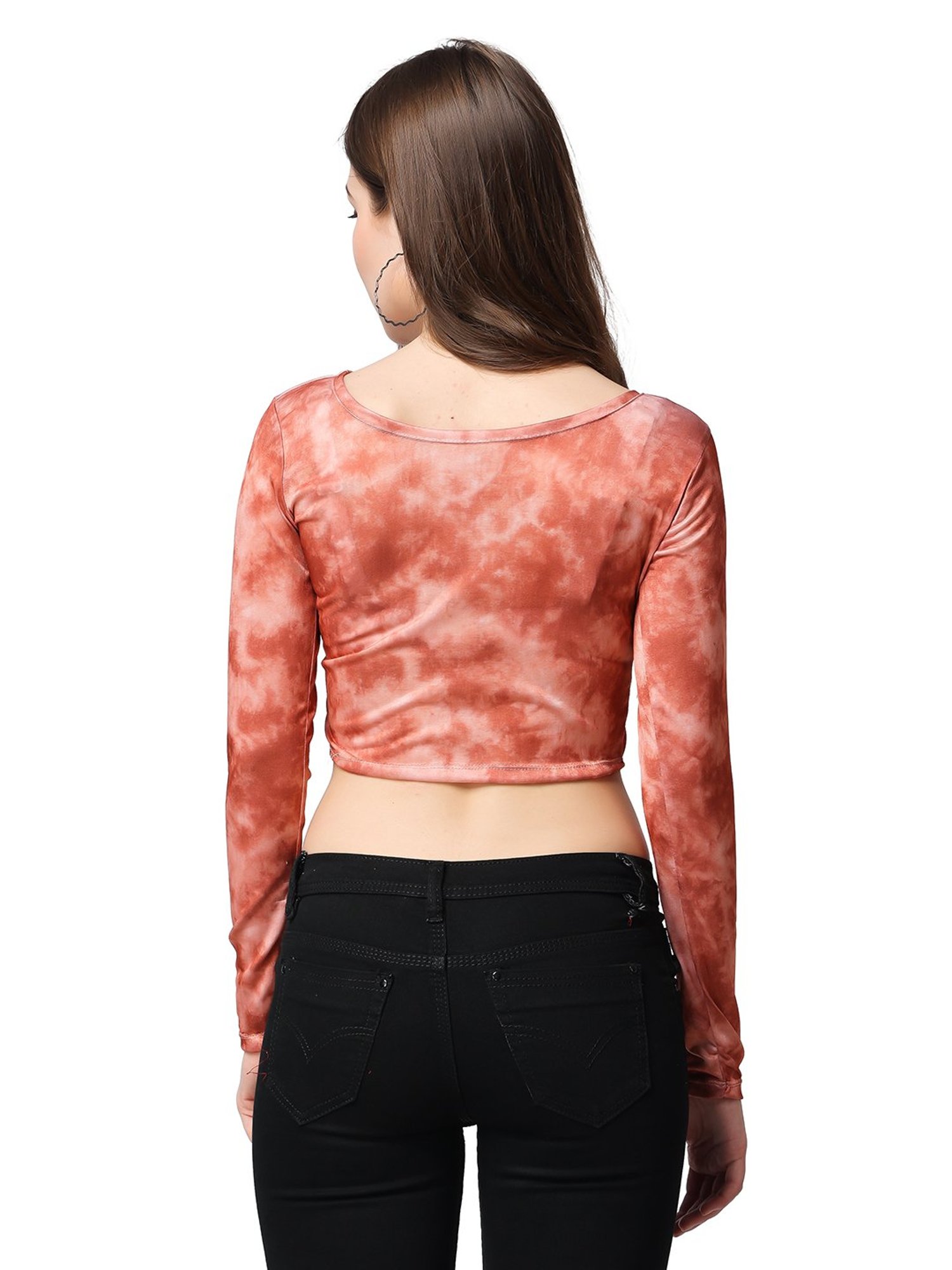 Cation Rust Tie-Dye Crop Top