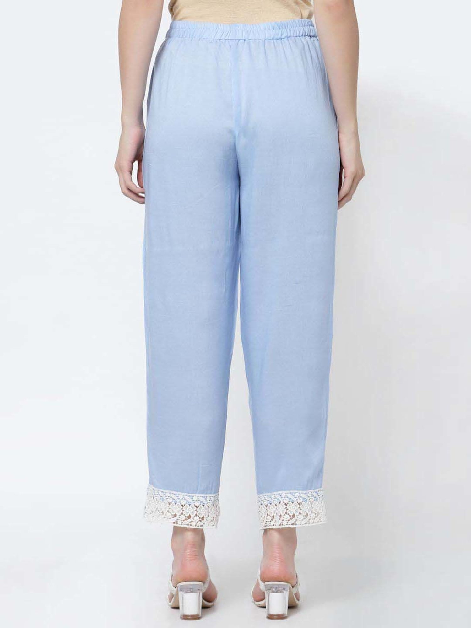 DART STUDIO Blue Regular Fit Palazzos