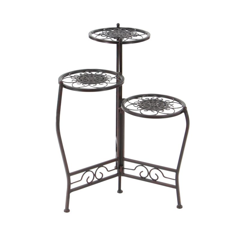 24" Modern Metal Novelty Plant Stand Brown - Olivia & May