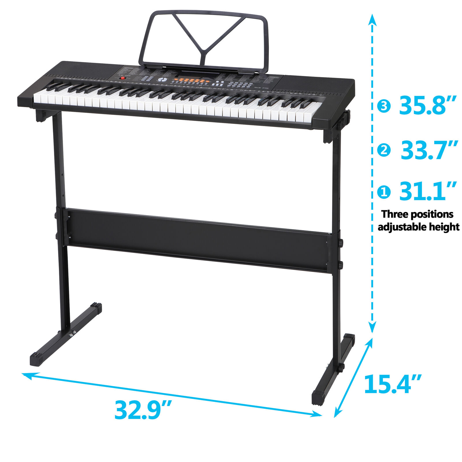 61-Key Electronic Keyboard Piano for Beginner,  Music Keyboard Kit with Stool, Headphone and Microphone