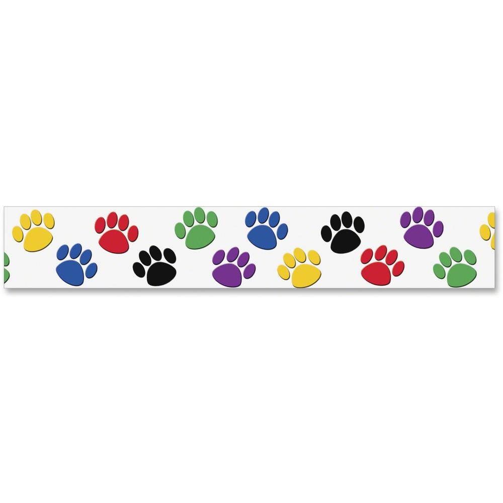 Teacher Created Resources 4641 Paw Prints Border Trim, 3'' x 35'' Panels, Paw Prints, 12/Pack