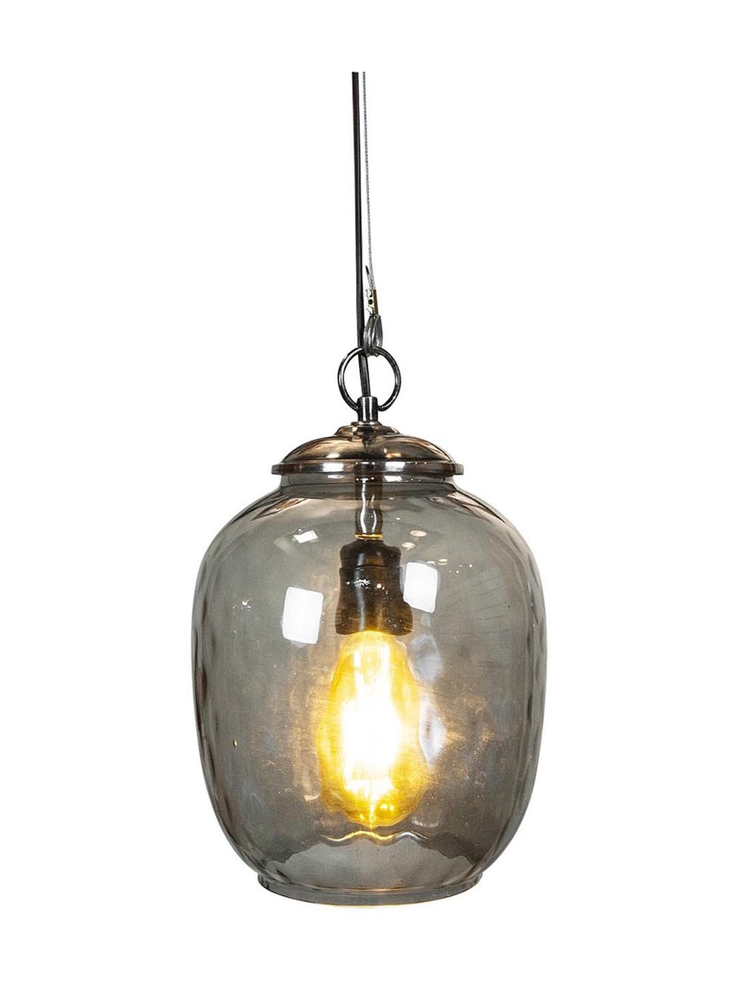 Kapoor E Illuminations Doriane Dark Transparent Glass Hanging Light - Set of 1