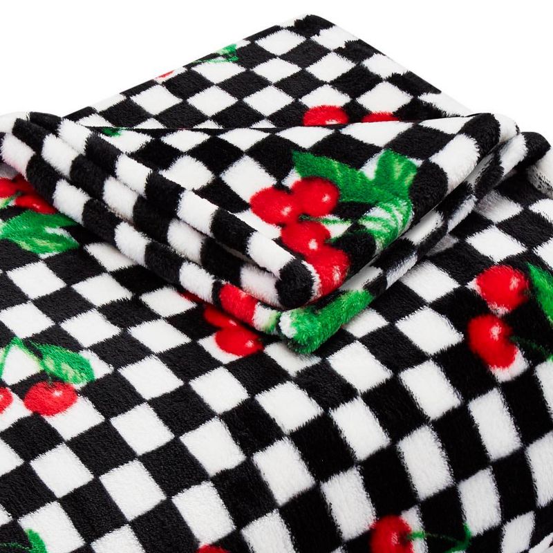 Cherry Checker Throw Blanket Red - Betseyville