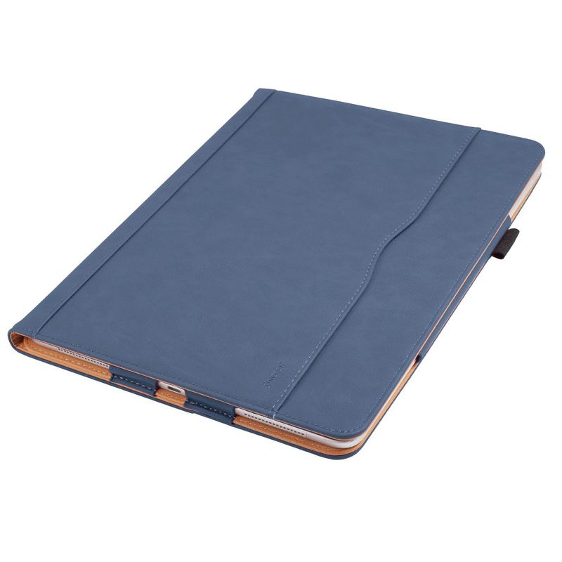 Insten - Compatible With iPad Pro 12.9" 2018, PU Leather Case, Slim Folding Folio, Pencil Holder, Auto Wake/Sleep, Magnetic Closure Strip, Blue