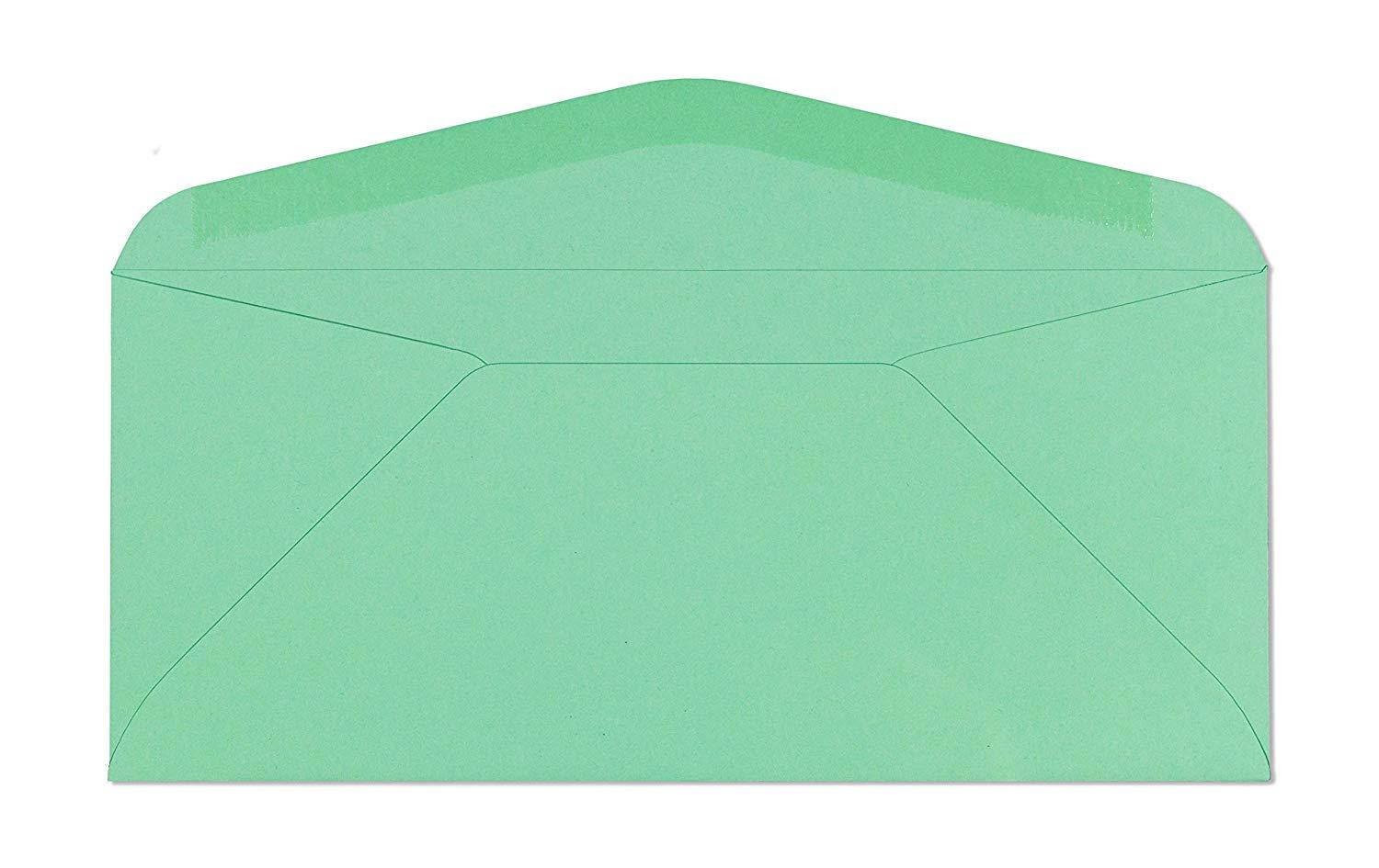 #9 Green Regular Envelopes - Colored Envelopes Letter Size Documents - Blank 3 7/8 x 8 7/8 Colored Business Envelopes (Pack of 100)