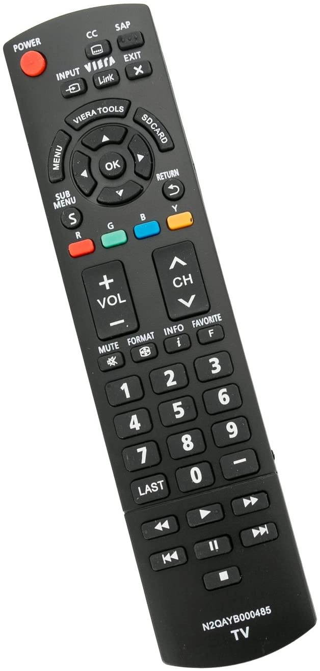 New N2QAYB000485 Replace Remote Control fit for Panasonic 32" ~ 85" LED LCD Plasma Viera TV TC-42LD24 TC-42LS24 TC-42PS14 TC-54PS14 TH-32LRU5 TH-42LRU50 TH-55LRU50 tc-p50s30 N2QAYB000321 N2QAYB000570