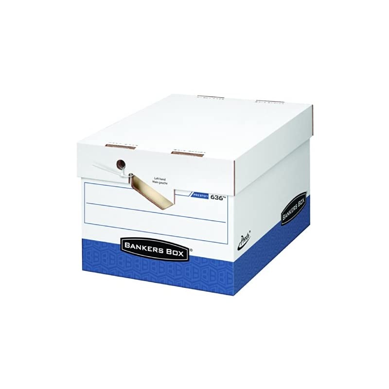 PRESTO Heavy-Duty Storage Boxes with Ergonomic Handles, Instant Assembly, Lift-Off Lid, Letter/Legal, Case of 12 (0063601)