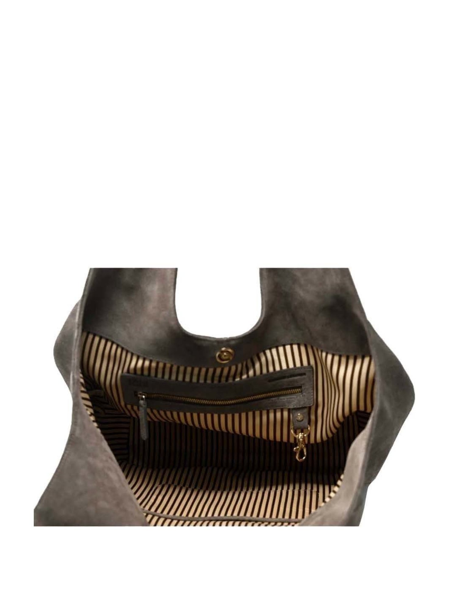 Tohl Grey Solid Large Hobo Handbag