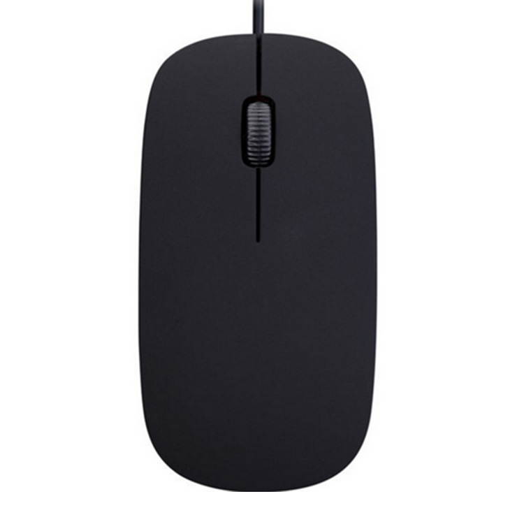 Ultra Thin Slim USB Optical Wired Mouse Mice for MAC Mackbook-Black