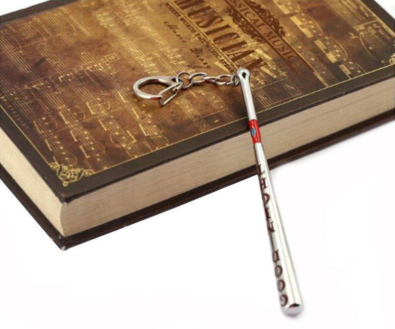 OK-STORE Harley Quinn Baseball Bat Keychain Good Night Key Chain Stainless Steel Key Ring Tag for Your Autos, Home or Boat