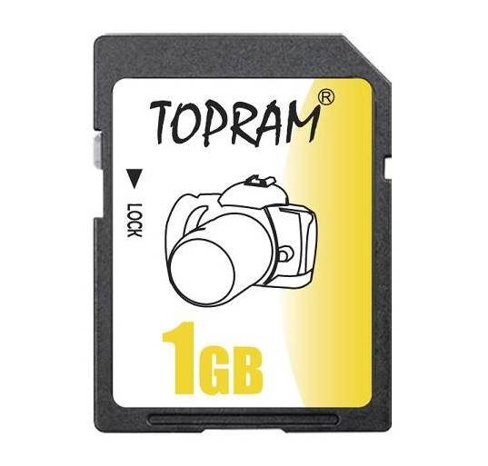 TOPRAM 1GB SD 1G Secure Digital Flash Memory Card - Pack of 5