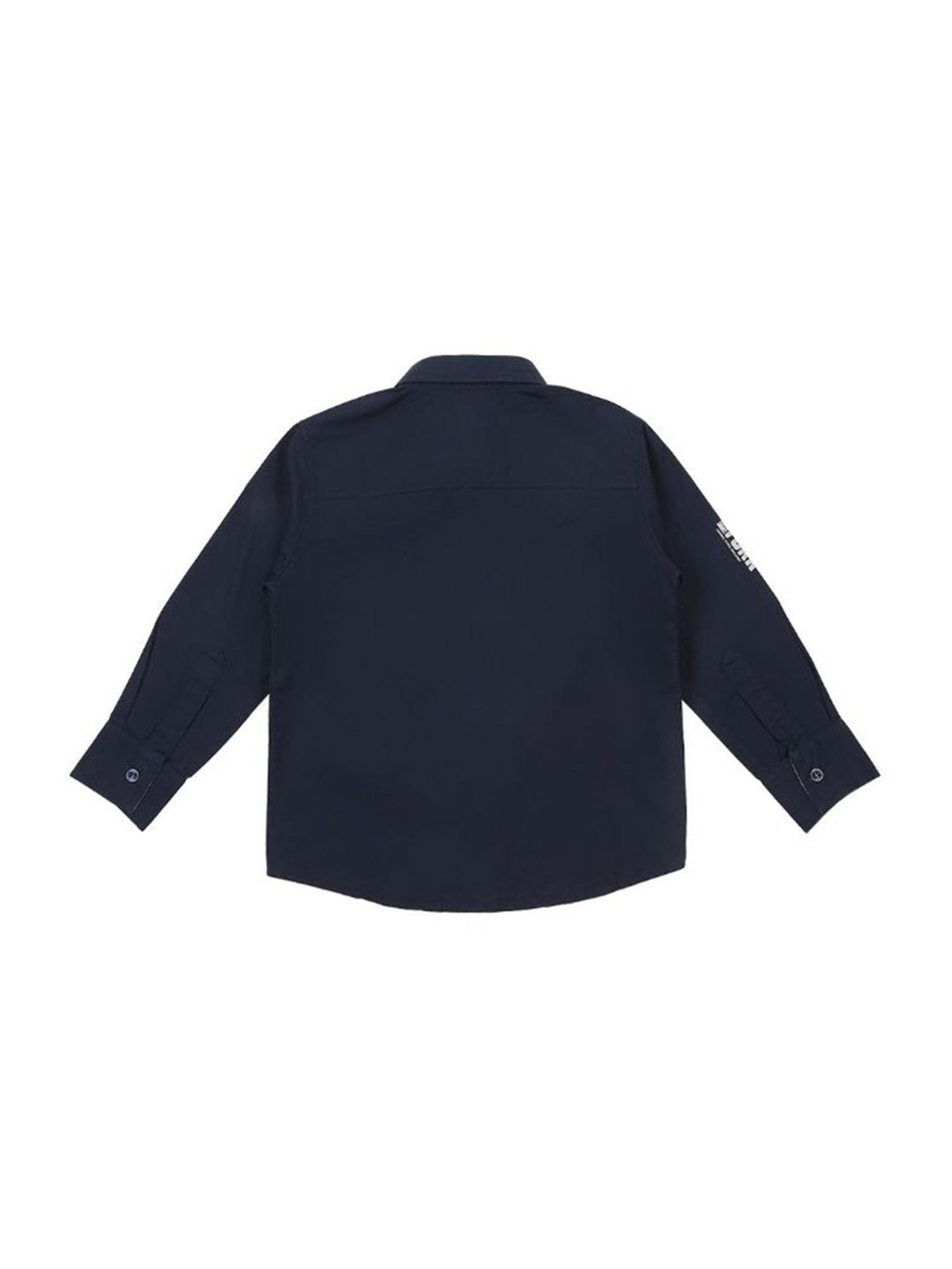 Mee Mee Kids Navy & Rust Solid Full Sleeves Shirt with Trousers