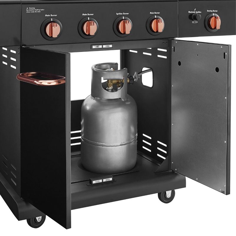 Kenmore 4-Burner Outdoor Gas BBQ Grill with Searing Side Burner PG-40409S0LB-2 Black