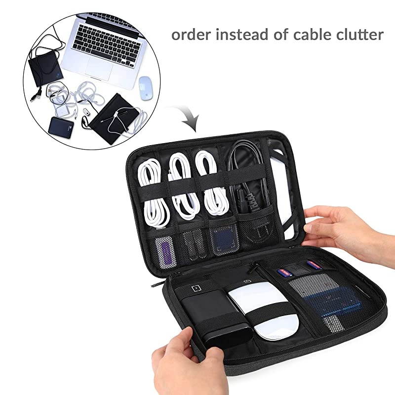 Electronic Organizer Travel Cable Organizer Electronics Accessories Cases for 79 iPad Mini Cables Chargers USB SD Card