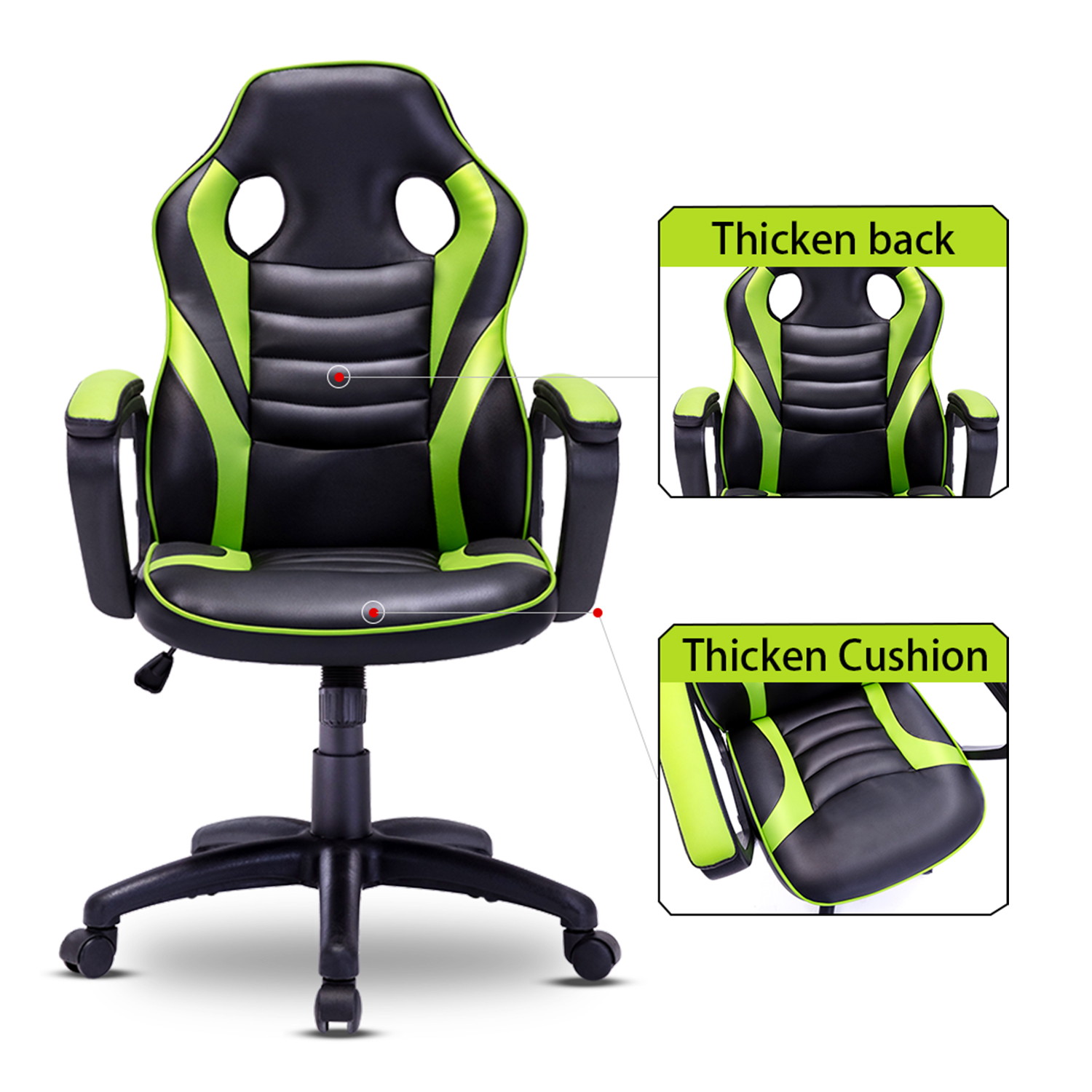 Gaming Chair Ergonomic Leather Recliner Racing Computer Chair High Back Adjustable Swivel Executive office Desk Chair E-Sport Video Game Chair with Lumbar Support