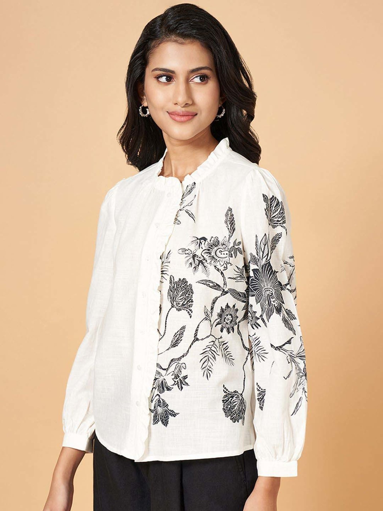 Honey by Pantaloons Off-White Printed Top