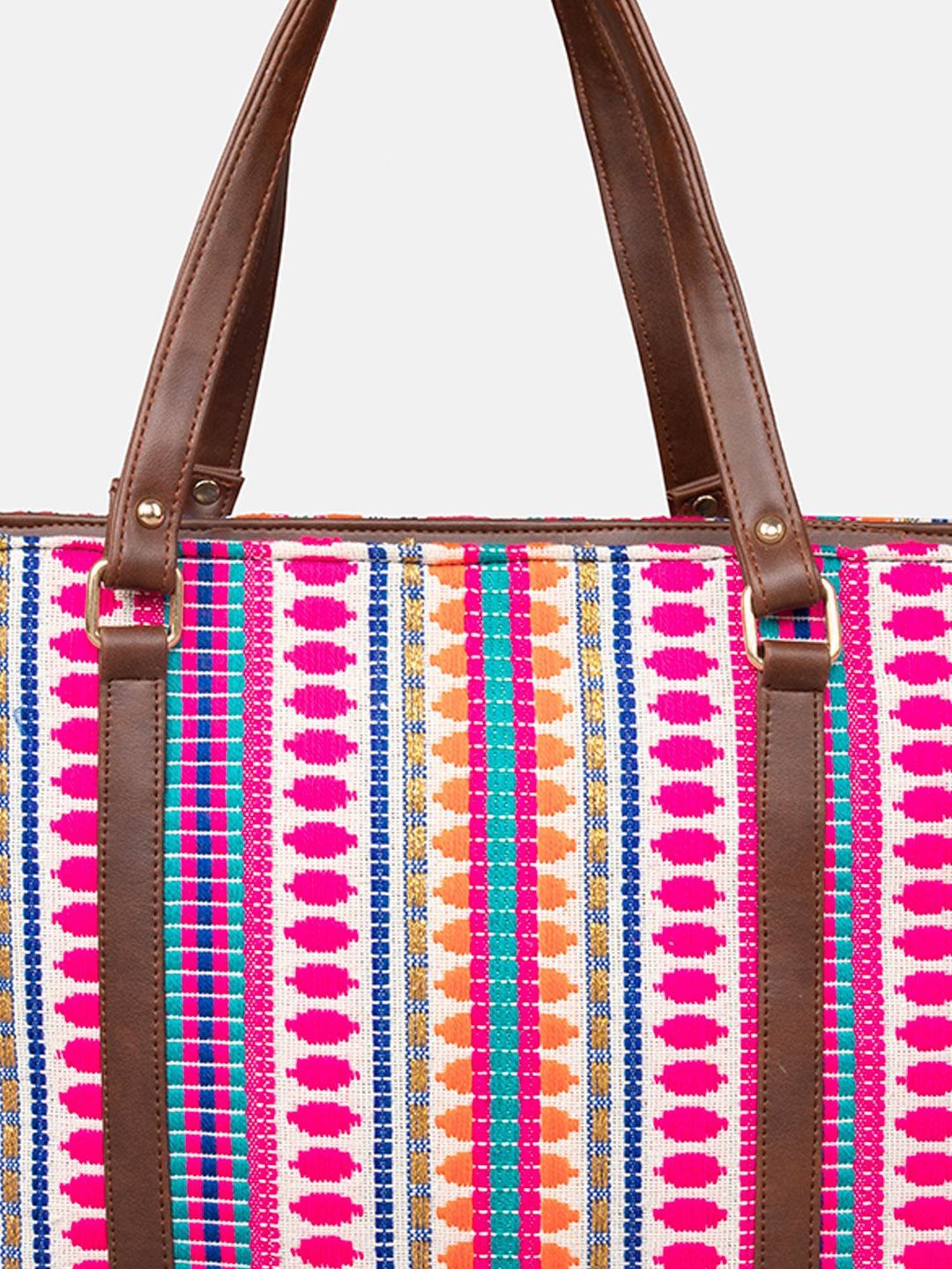 Gaurapakhi Multicolor Printed Large Tote Bag