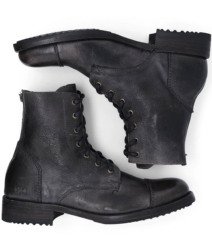 Bed Stu Men's Protege Distressed Leather Cap Toe Combat Boots