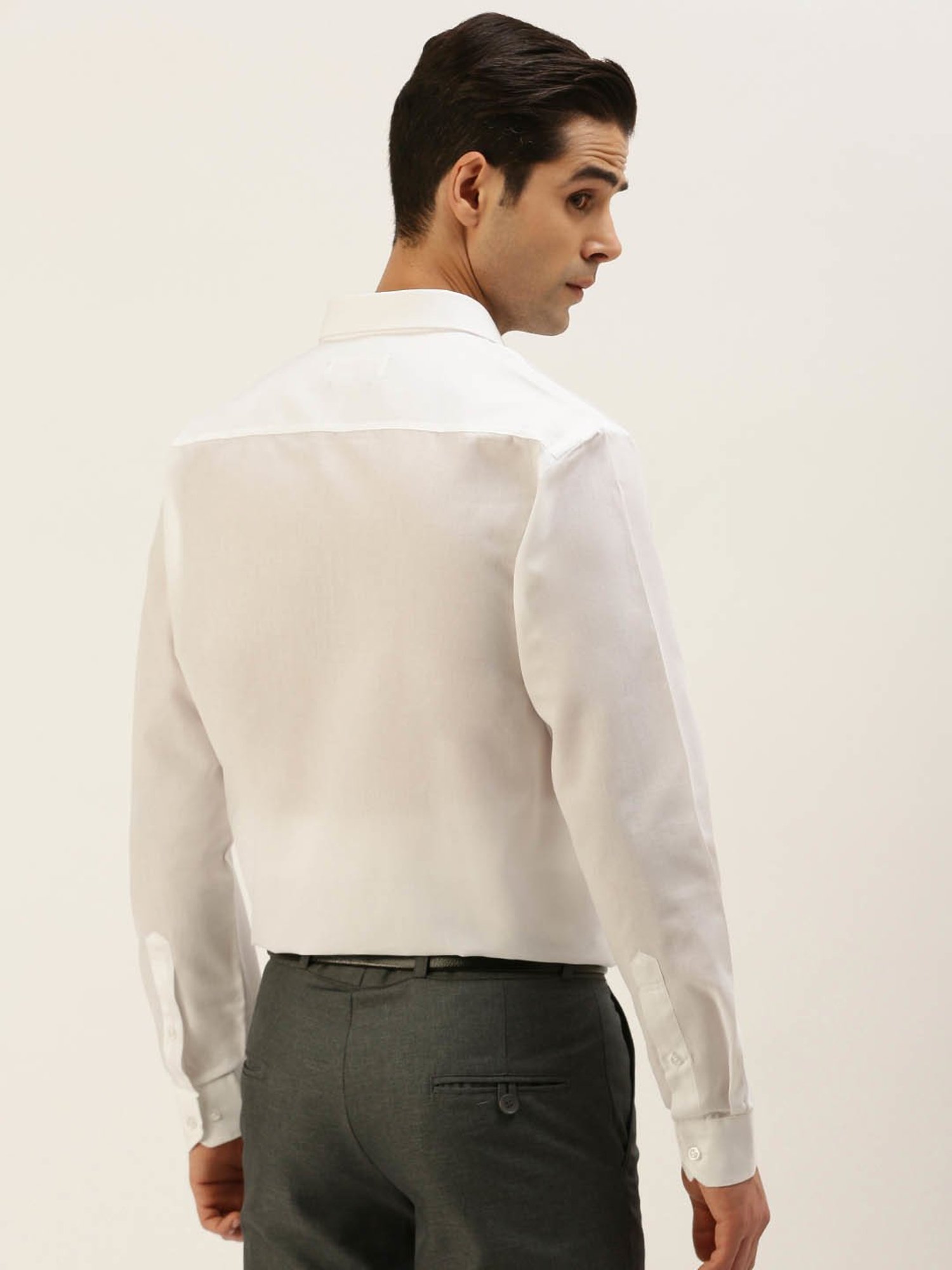 Ramraj White Cotton Regular Fit Shirt