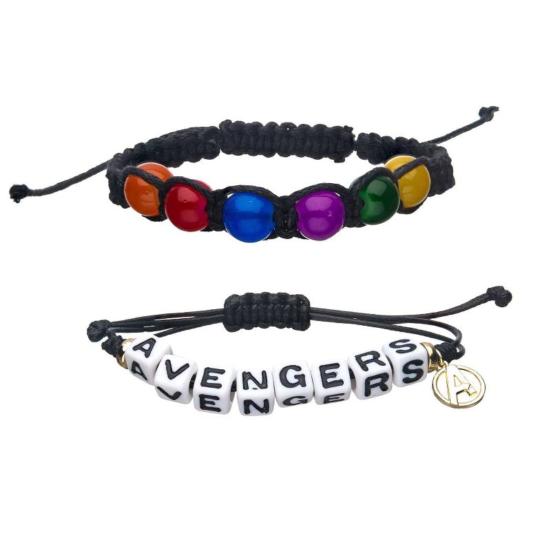 SalesOne LLC Marvel Avengers 2 Piece Beaded Cord Bracelets