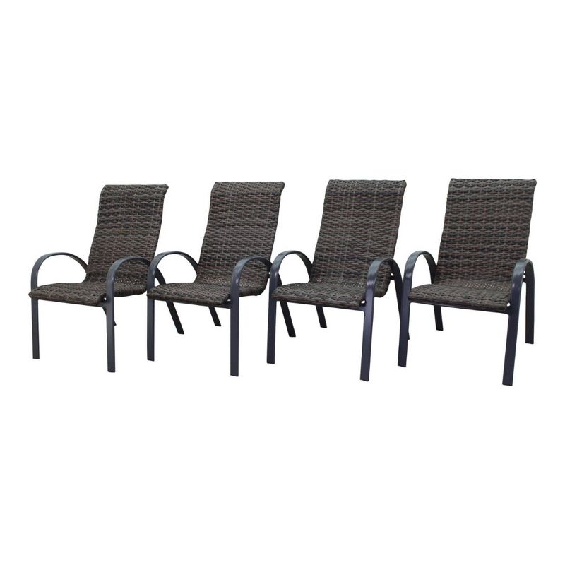 Santa Fe 4pc Wicker Chairs - Silver - Courtyard Casual