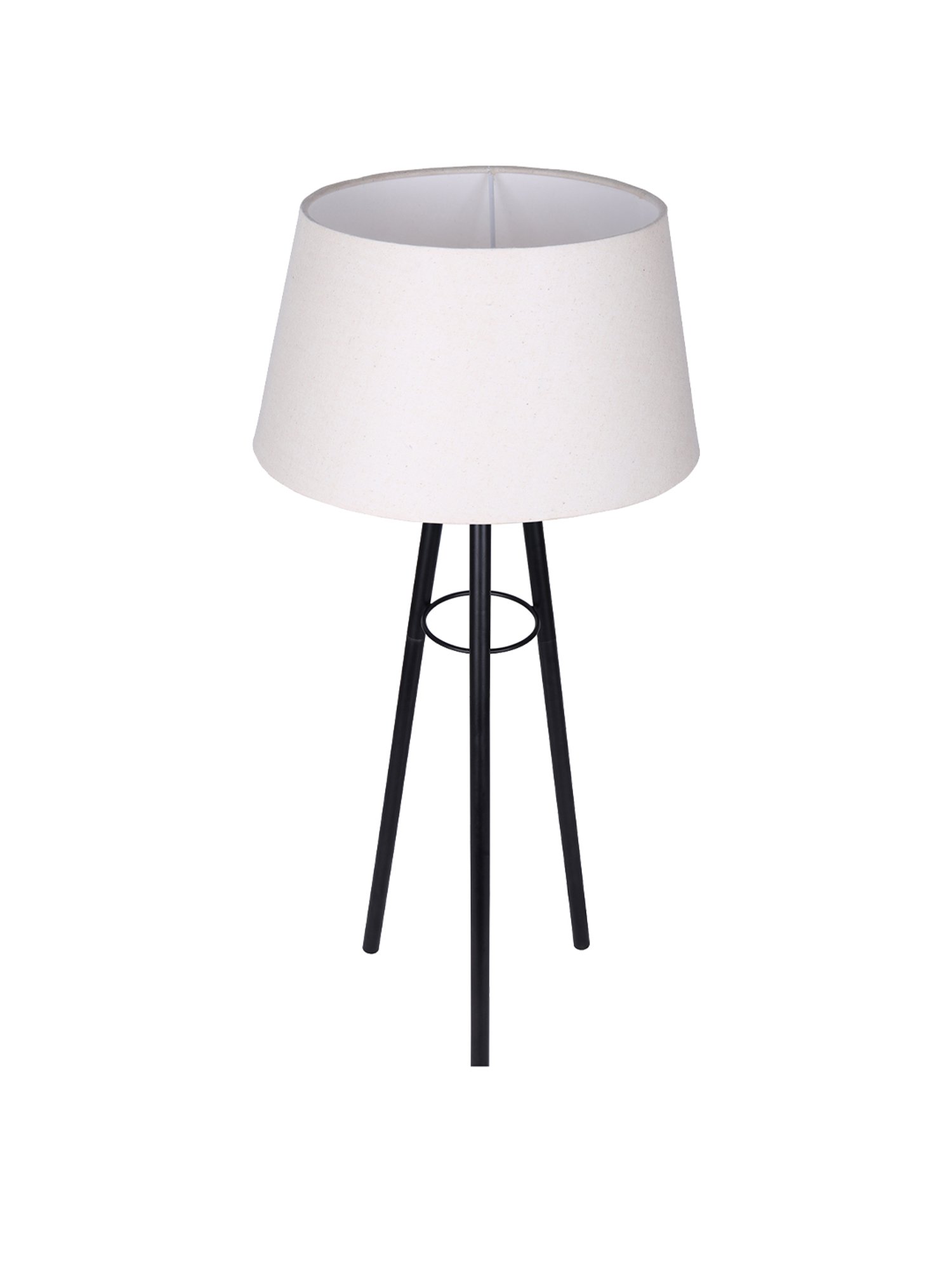 Homesake Black Mid Century Metal Tripod Table Lamp With Khadi Shade