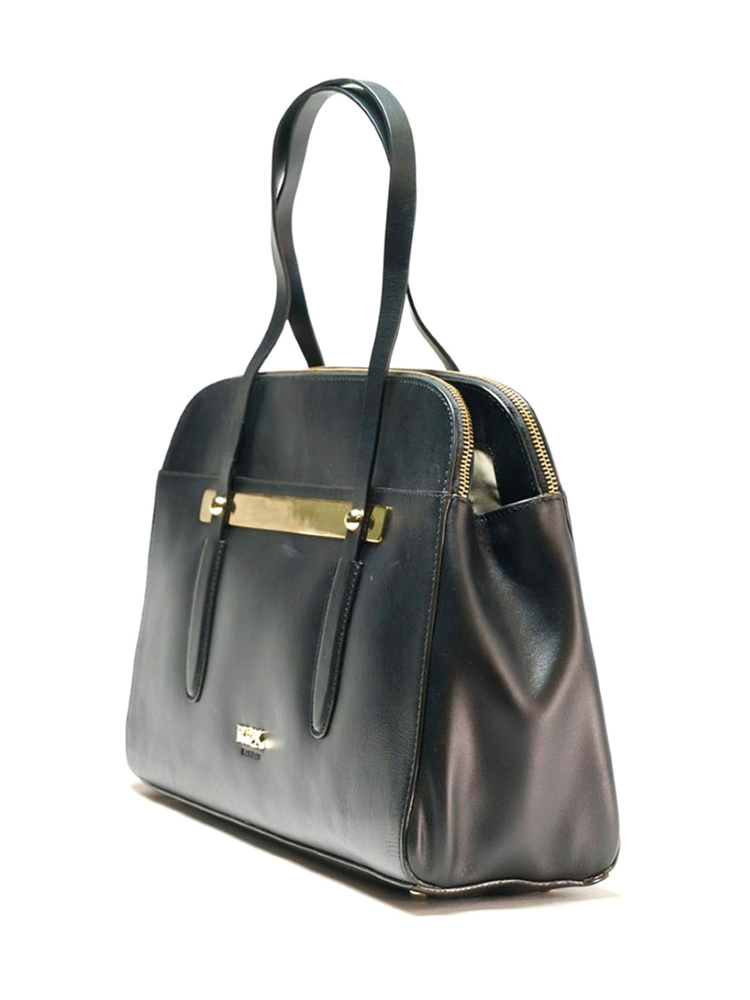 RI2K London Black Leather Large Handbag