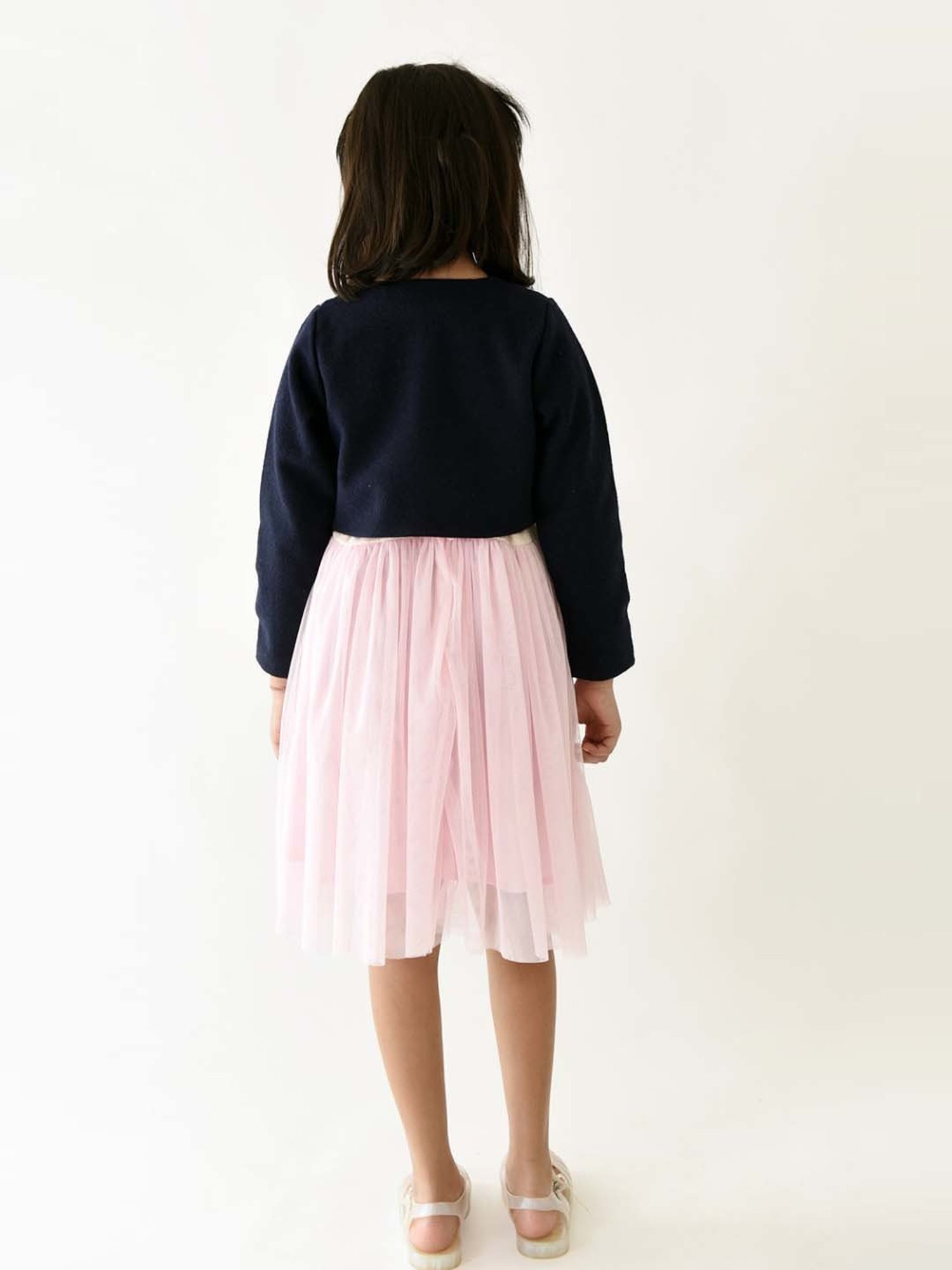 A Little Fable Navy Embroidered Full Sleeves Shrug