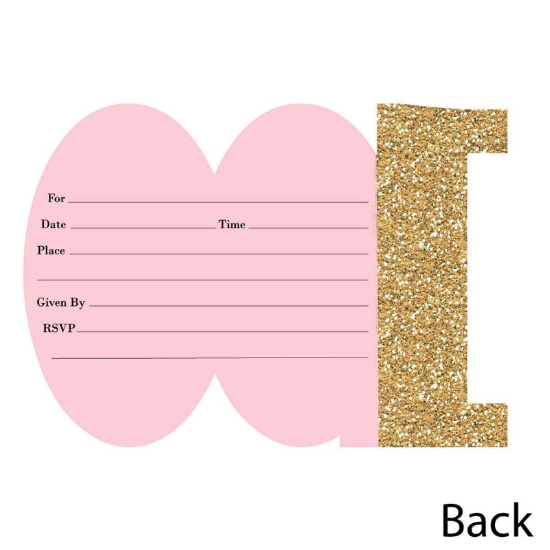 Big Dot of Happiness Adult 70th Birthday - Gold - Shaped Fill-In Invitations - Birthday Party Invitation Cards with Envelopes - Set of 12