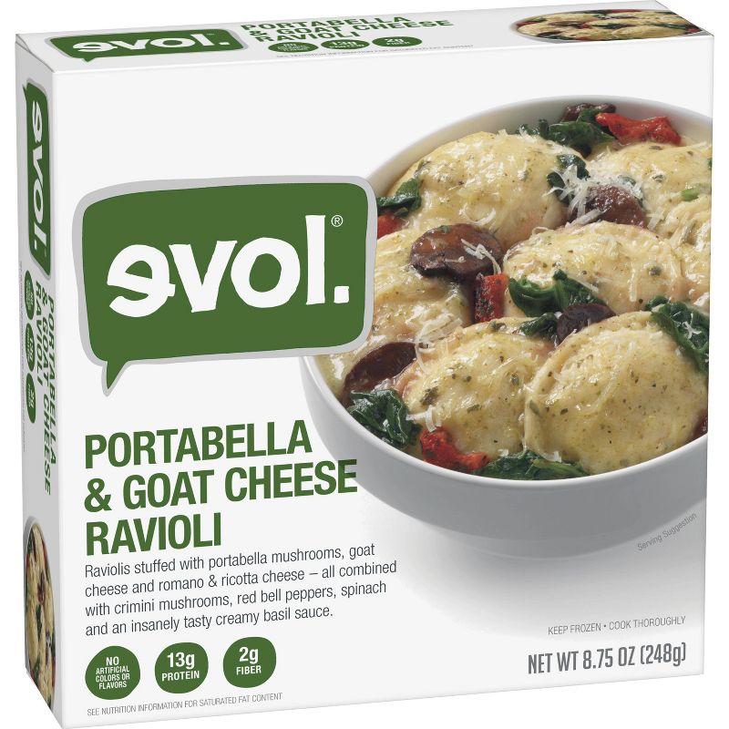 Evol Goat Portabella and Goat Cheese Frozen Ravioli Bowl - 8.75oz