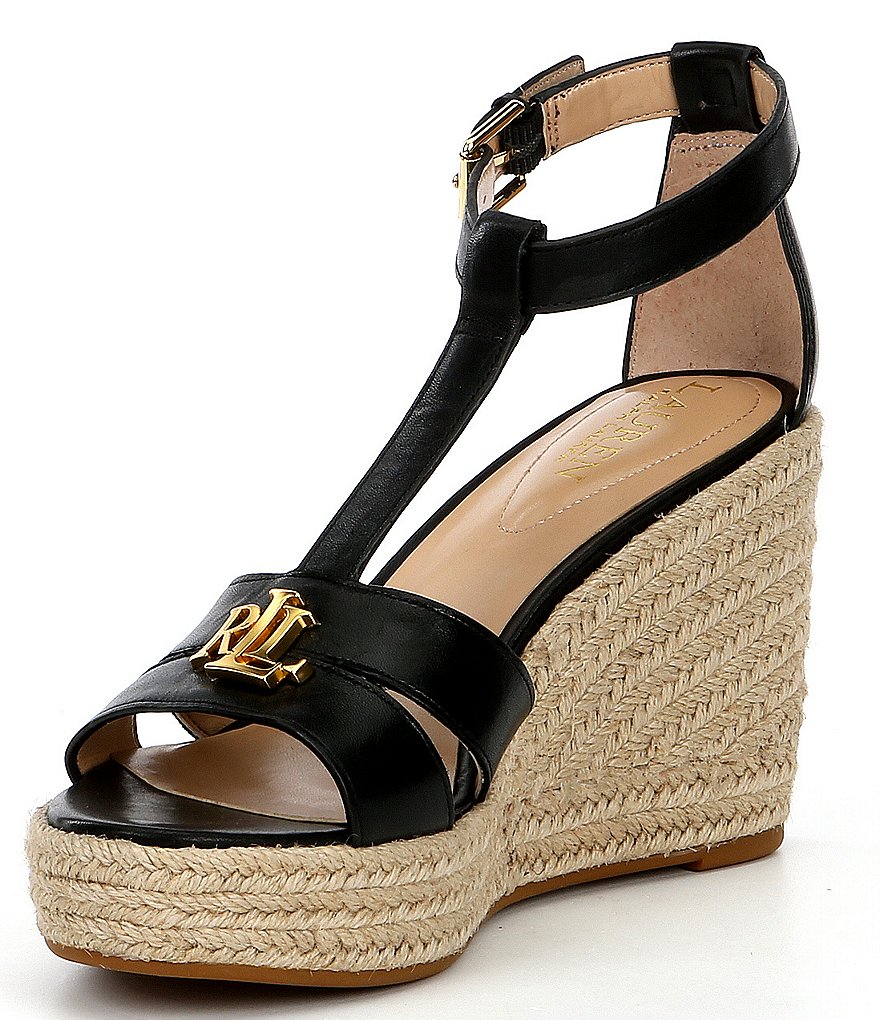 Lauren Ralph Lauren Hale Leather Espadrille Wedges