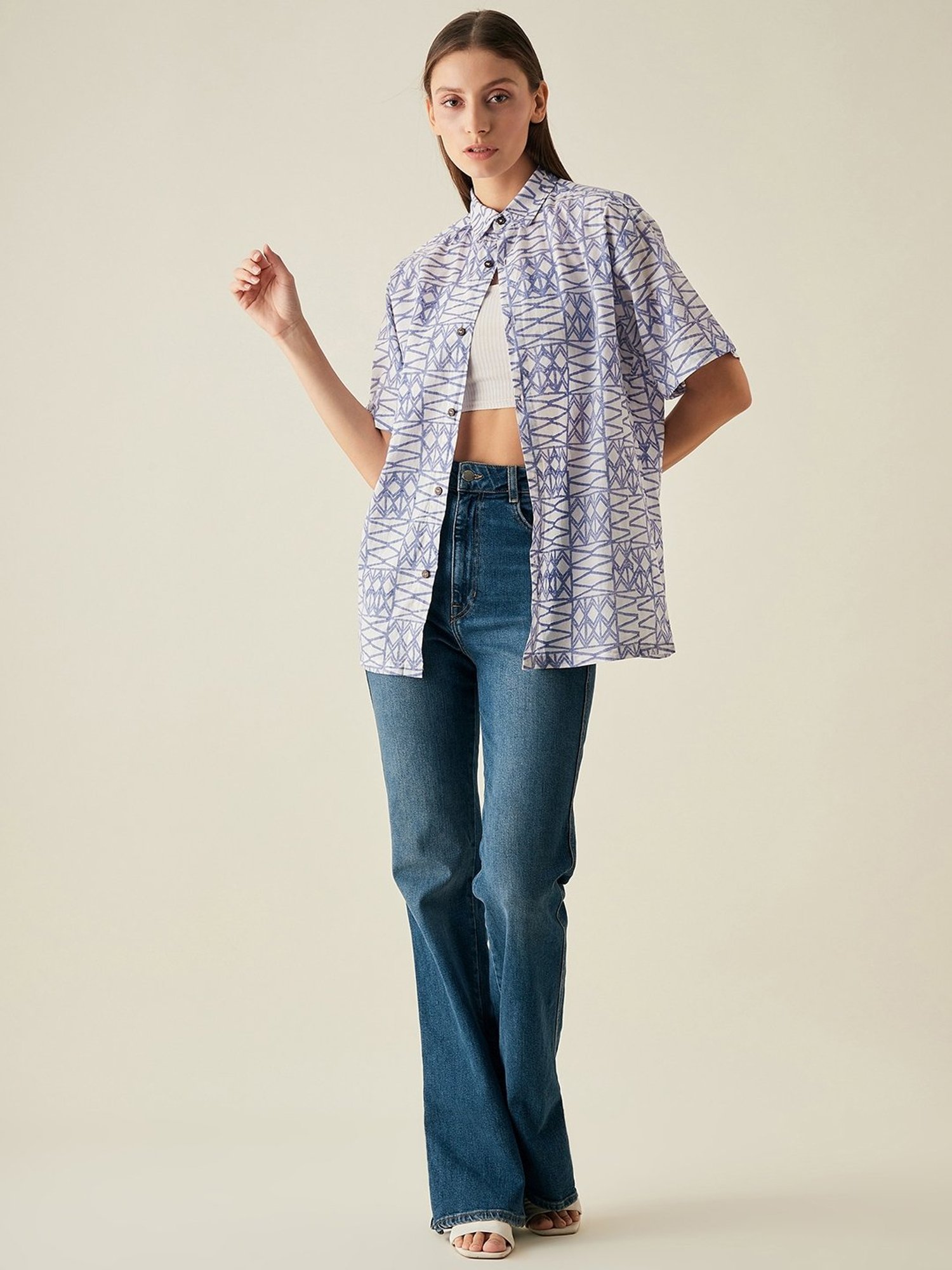 Arras Lilac Geometric Print Shirt