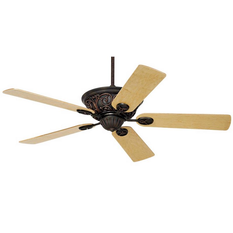 52" Casa Vieja Vintage Ceiling Fan Dark Copper Bronze Maple Wood Square Blades for Living Room Kitchen Bedroom Family Dining