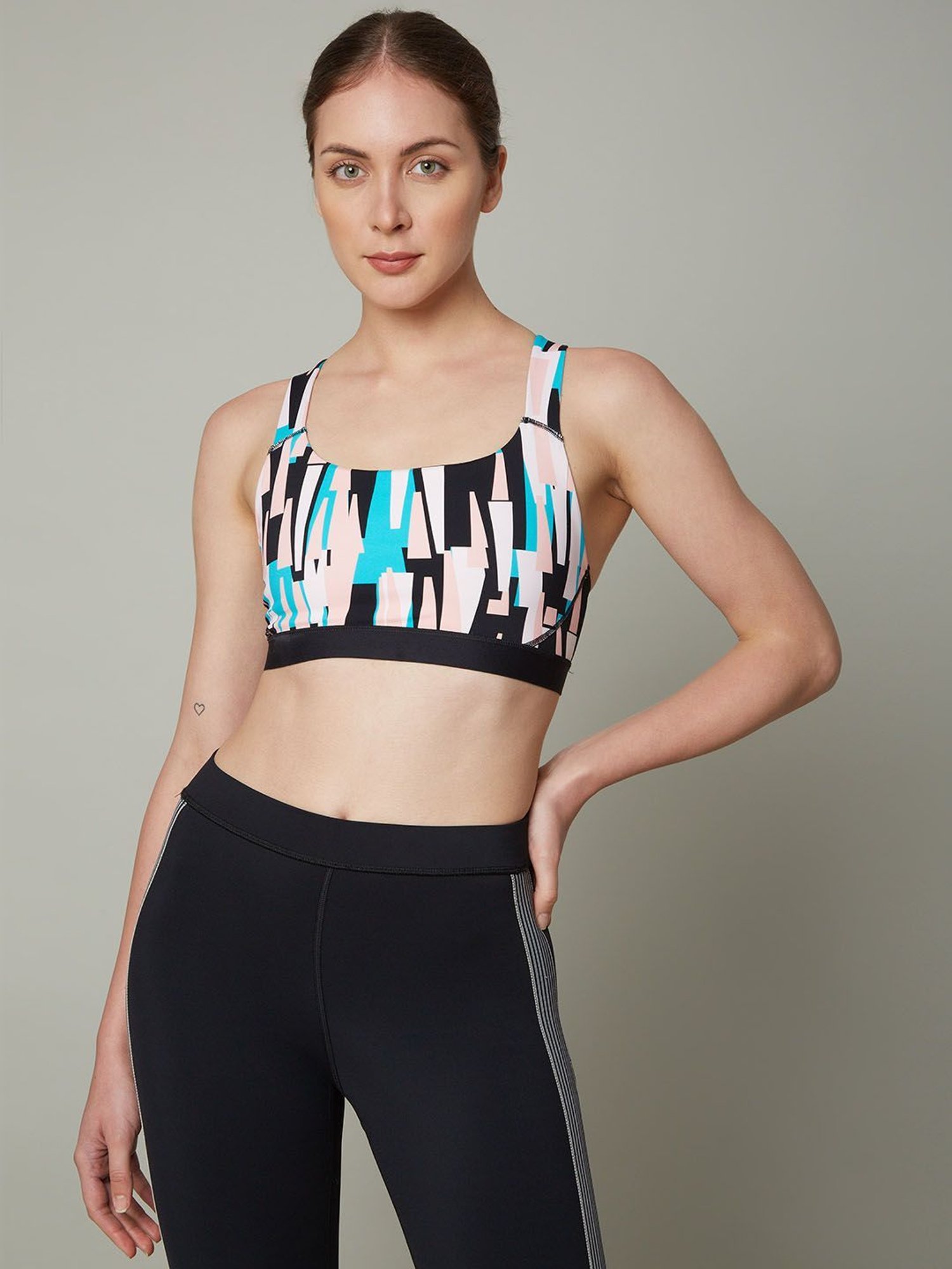 Clovia Teal Non Wired Padded Sports Bra