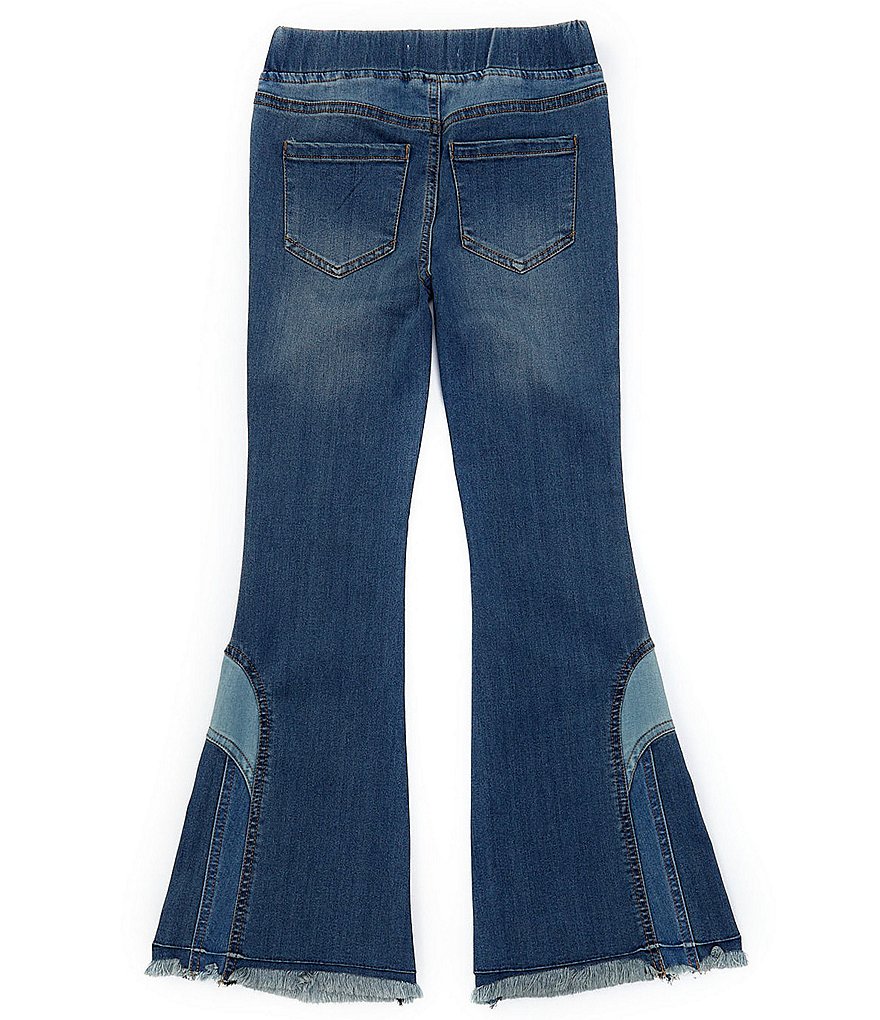 Chelsea & Violet Big Girls 7-16 Patchwork-Inset Denim Flare Pull-On Jeans