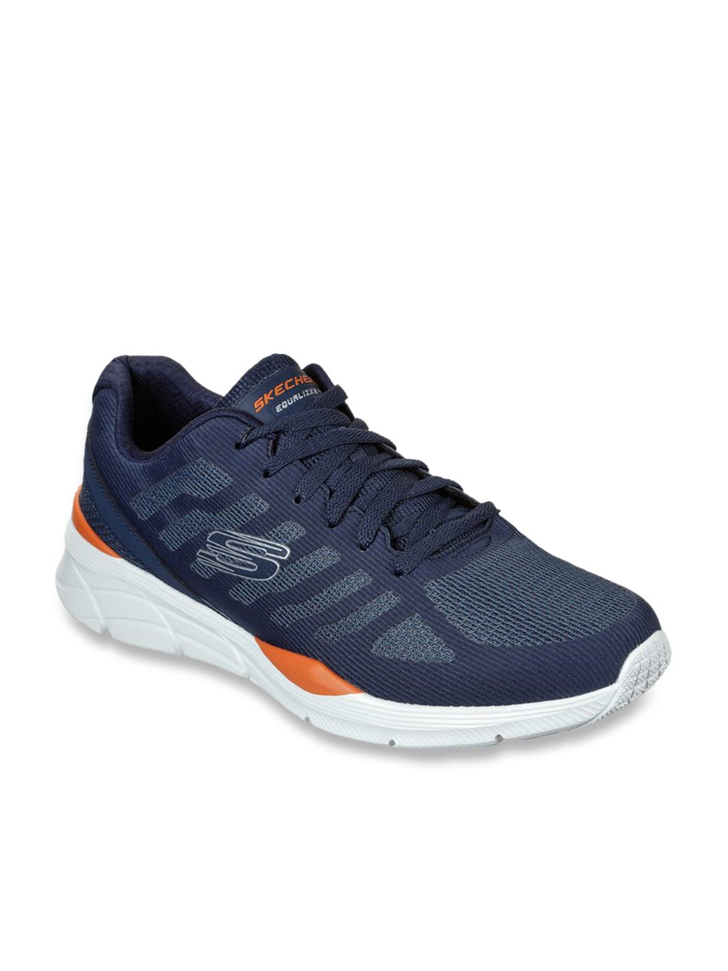 Skechers Men's EQUALIZER 4.0 - PHAIRME Navy Orange Casual Lace Up Shoe