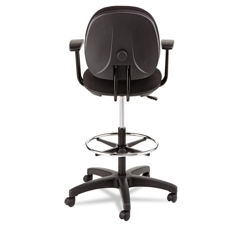 Alera Interval Series Swivel Task Stool, 100% Acrylic, Black IN4611