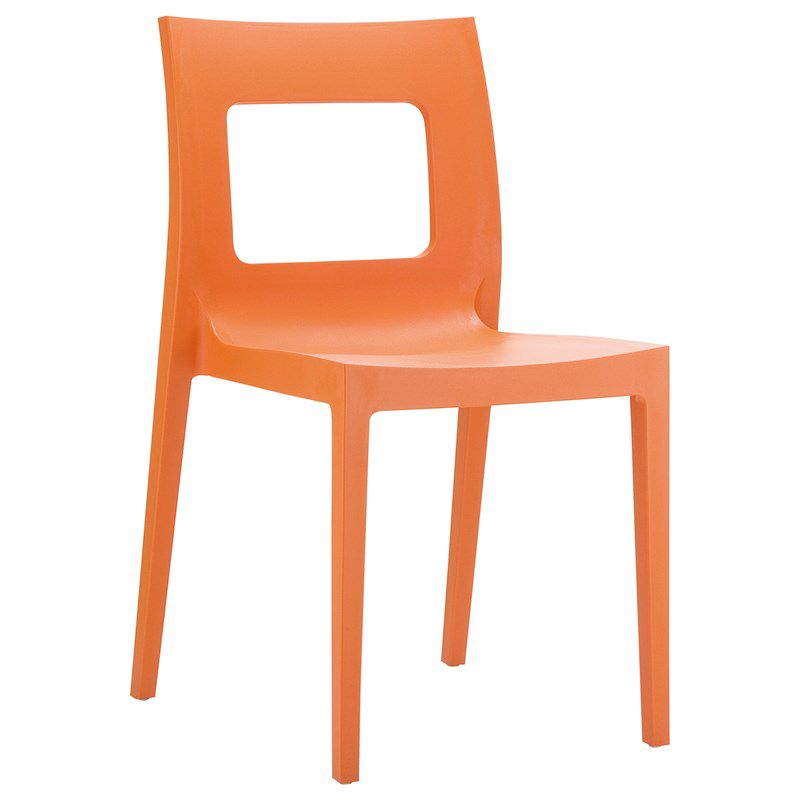 Lucca Patio Dining Chair in Orange - Set of 2 - Compamia
