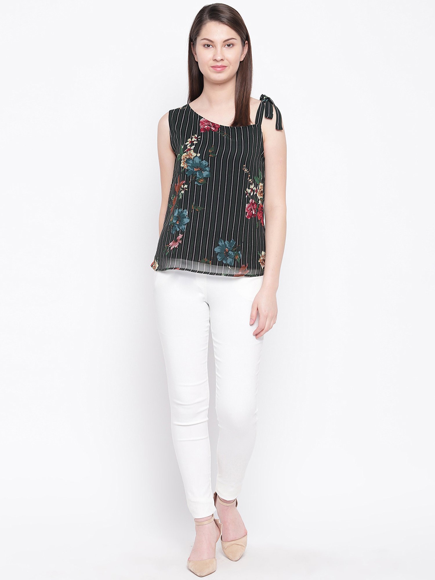 Rare Green Floral Print Top