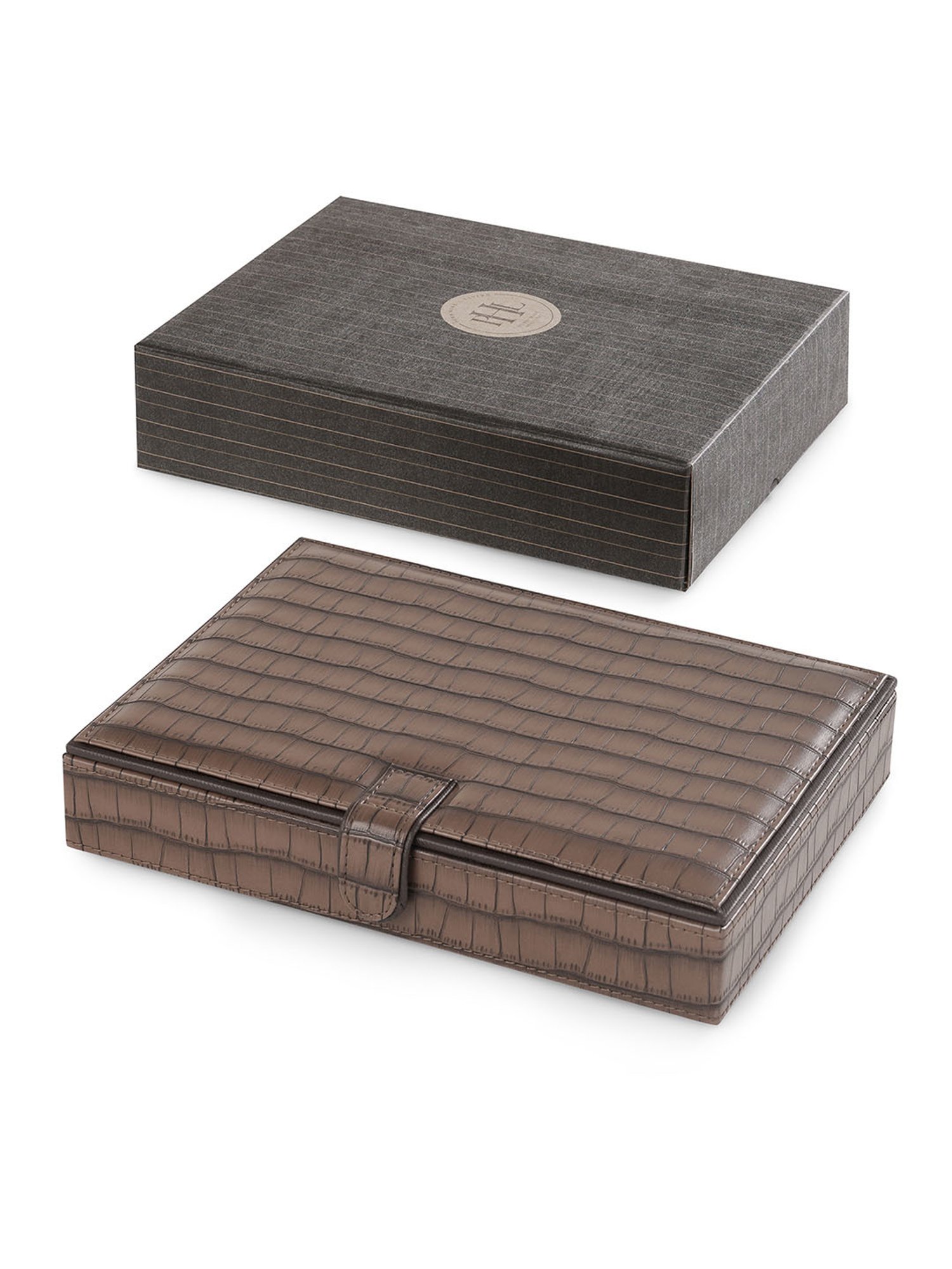 Pure Home and Living Brown Faux Leather Jewellery Organiser