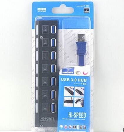 Tekit 7 Port USB 3.0 HUB ,High Speed USB3.0 HUB with Individual Power Switches and LEDs