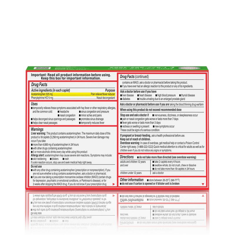 Tylenol Sinus Daytime Non-Drowsy Congestion & Pain Relief Caplets - 24ct