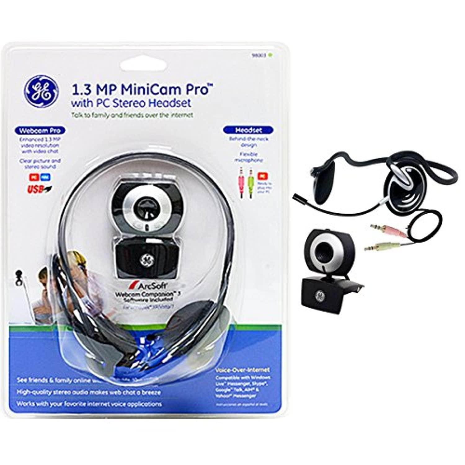 ge 1.3 mp minicam pro webcam with pc stereo headset