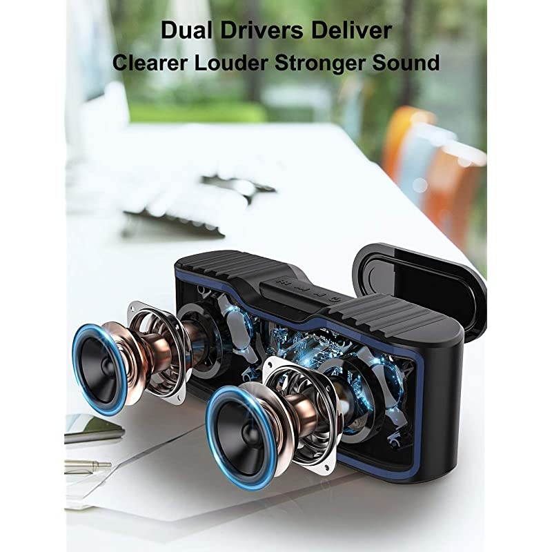 Sport II Portable Wireless Bluetooth Speakers Waterproof IPX7 15H Playtime V50 20W Bass Sound Stereo Pairing for Outdoors Travel Pool Home Party 2020 Upgrade Blue