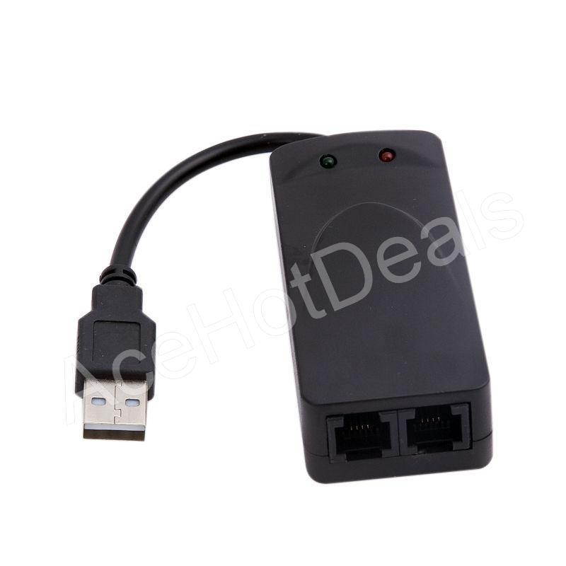 2 Ports USB 56K External Dial Up Data Fax Modem V.90/92 For Win7 32 64 Bit