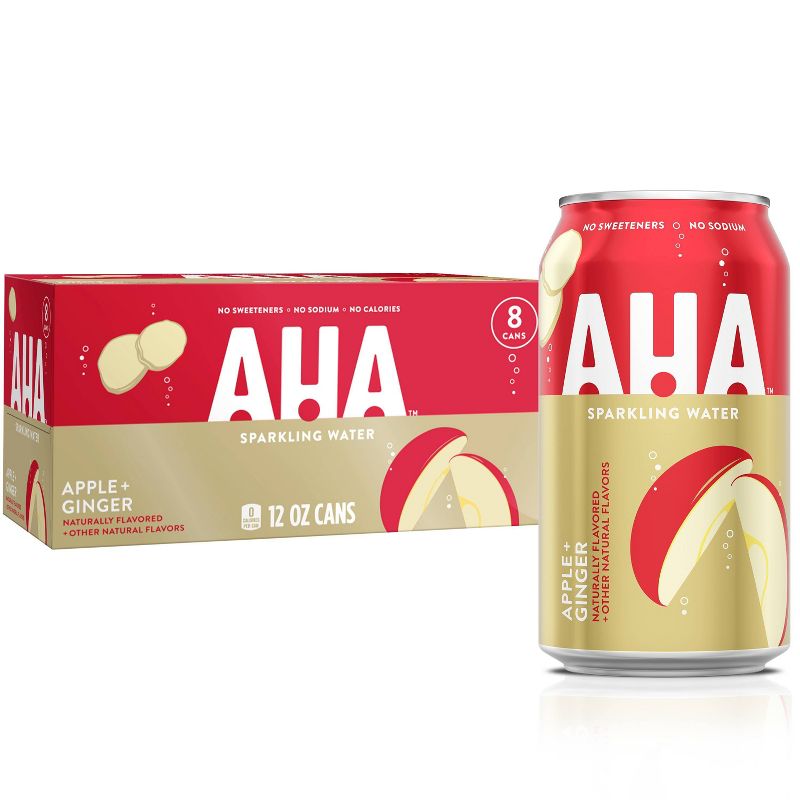 AHA Apple + Ginger Sparkling Water - 8pk/12 fl oz Cans