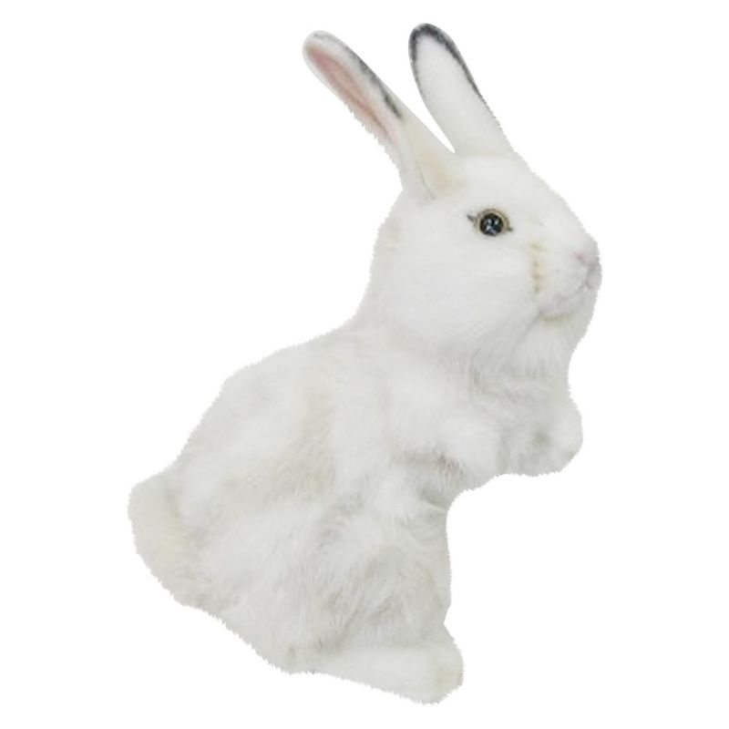 Hansa Gray And White Bunny Upright Plush Animal